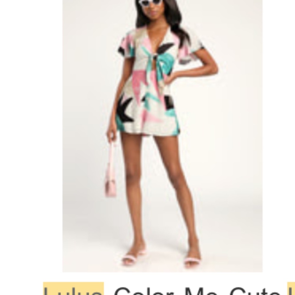 NWT lulu’s colorful cutout romper